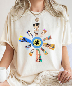Pirate Anime T-shirt, One Piece Manga Tee, Unisex Garment-Dyed Sweatshirt, Japanese Cartoon Top, Cool Graphic Tee