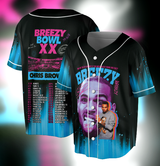 Chris Brown Breezy Bowl Tour Jersey, Tour Breezy Bowl XX 2025 Shirt