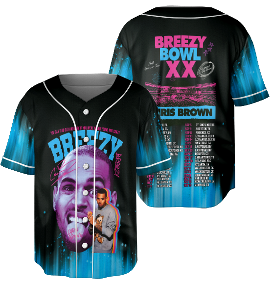 Chris Brown Breezy Bowl Tour Jersey, Tour Breezy Bowl XX 2025 Shirt - Image 2