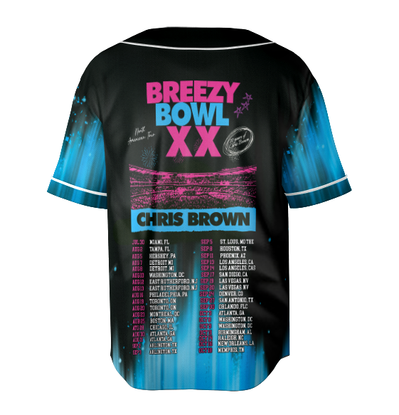 Chris Brown Breezy Bowl Tour Jersey, Tour Breezy Bowl XX 2025 Shirt - Image 5