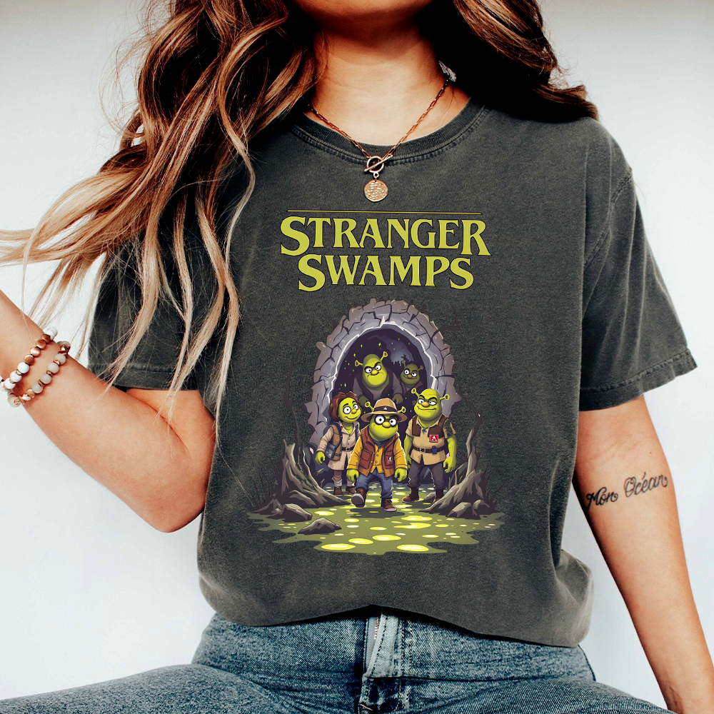 Stranger Swamps T-Shirt, Funny Iconic Sci-Fi Parody Swweatshirt, Swamp Creature Adventure Shirt - Image 3