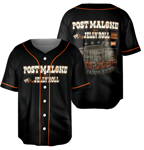 Posty Tour Baseball Jersey, Big Ass Stadium Tour Jersey, Posty 2025 Tour,Jelly Roll Tour - Image 2