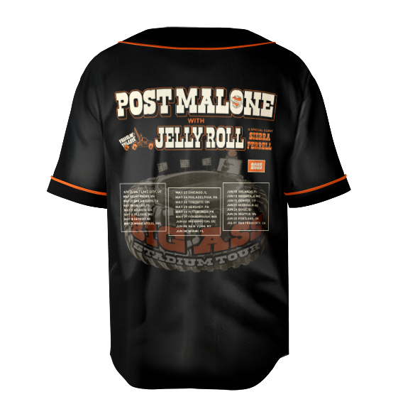 Posty Tour Baseball Jersey, Big Ass Stadium Tour Jersey, Posty 2025 Tour,Jelly Roll Tour - Image 4