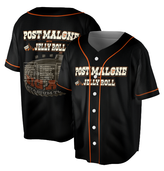 Posty Tour Baseball Jersey, Big Ass Stadium Tour Jersey, Posty 2025 Tour,Jelly Roll Tour - Image 5