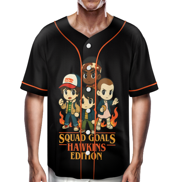 Stranger Characters All Team Baseball Jersey - Image 3
