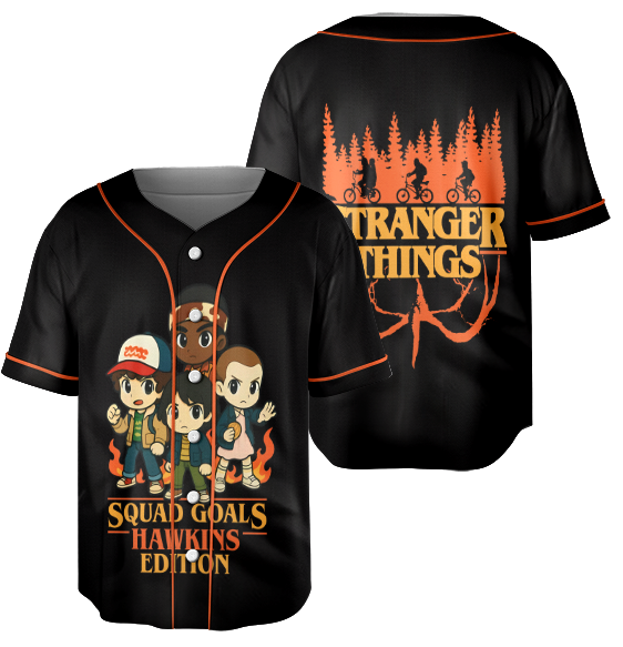 Stranger Characters All Team Baseball Jersey - Image 4