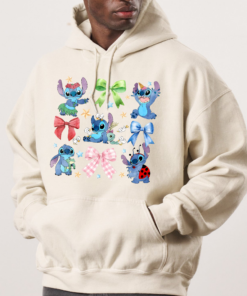 Alternative view of Coquette Bows Watercolor Lilo & Stitch Shirt, Dissney Ohana Family Means Shirt