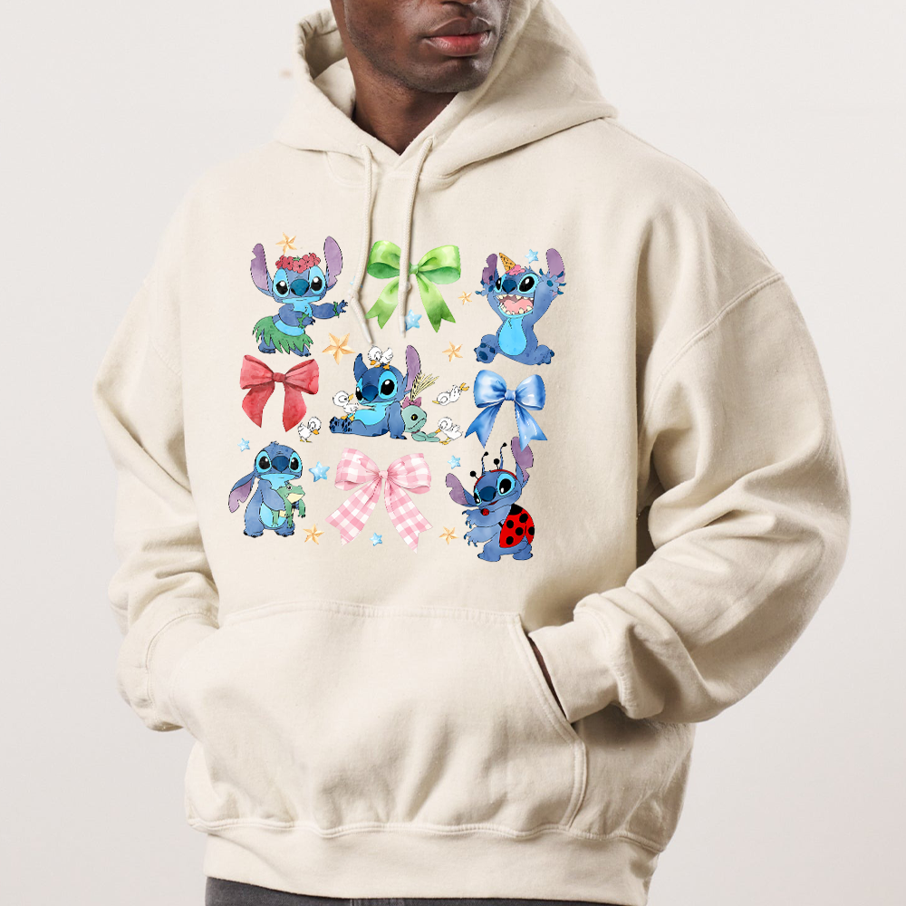 Coquette Bows Watercolor Lilo & Stitch Shirt, Dissney Ohana Family Means Shirt - Image 2