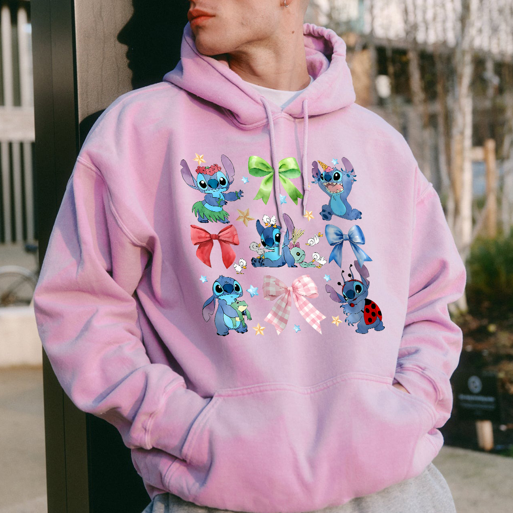 Coquette Bows Watercolor Lilo & Stitch Shirt, Dissney Ohana Family Means Shirt - Image 3