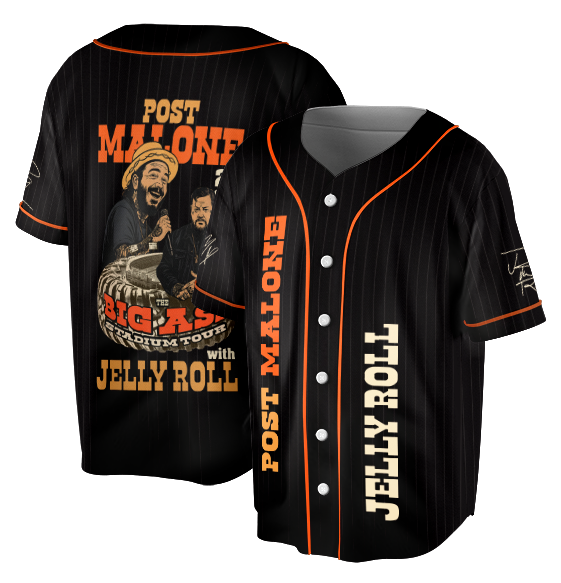 Vintage Post Malone Baseball Jersey, Malone Rap Music Jersey, F1 Trillion Tour Jersey, Posty Rapper Jersey - Image 2