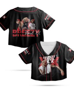 Personalized Chris Brown Tour CropTop Baseball Jersey, Breezy Bowl XX Music Tour 2025 CropTop Baseball Jersey