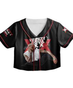 Alternative view of Personalized Chris Brown Tour CropTop Baseball Jersey, Breezy Bowl XX Music Tour 2025 CropTop Baseball Jersey