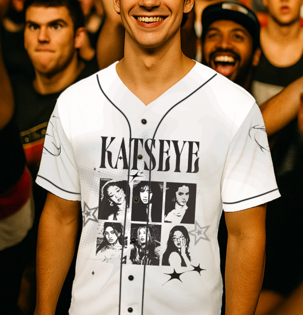 Alternative view of Katseye Kpop Baseball Jersey, Katseye Soft is Strong Album Jersey, Katseye Kpop Members Manon, Sophia, Daniela, Lara, Megan, Yoonchae Tee Sweater