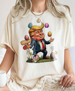 Trump Make Easter Great Again Shirt, Easter Eggs T-Shirt, Easter Love Sweatshirt, Happy Easter 2025 Sweater, Donald Trump Easter Tee