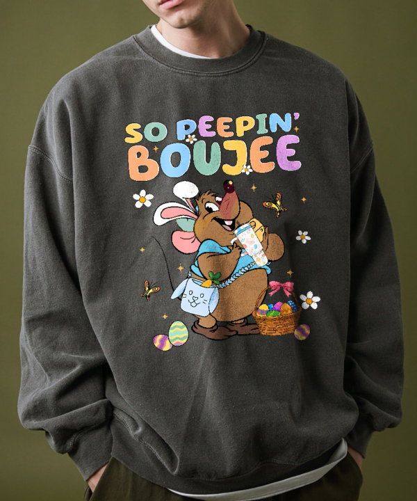 Alternative view of Gus Gus So Peepin' Boujee Shirt, Gus Gus Easter Bunny Sweatshirt, Happy Easter Sweater, Cinderella Gus Gus T-Shirt, Easter Day Shirt