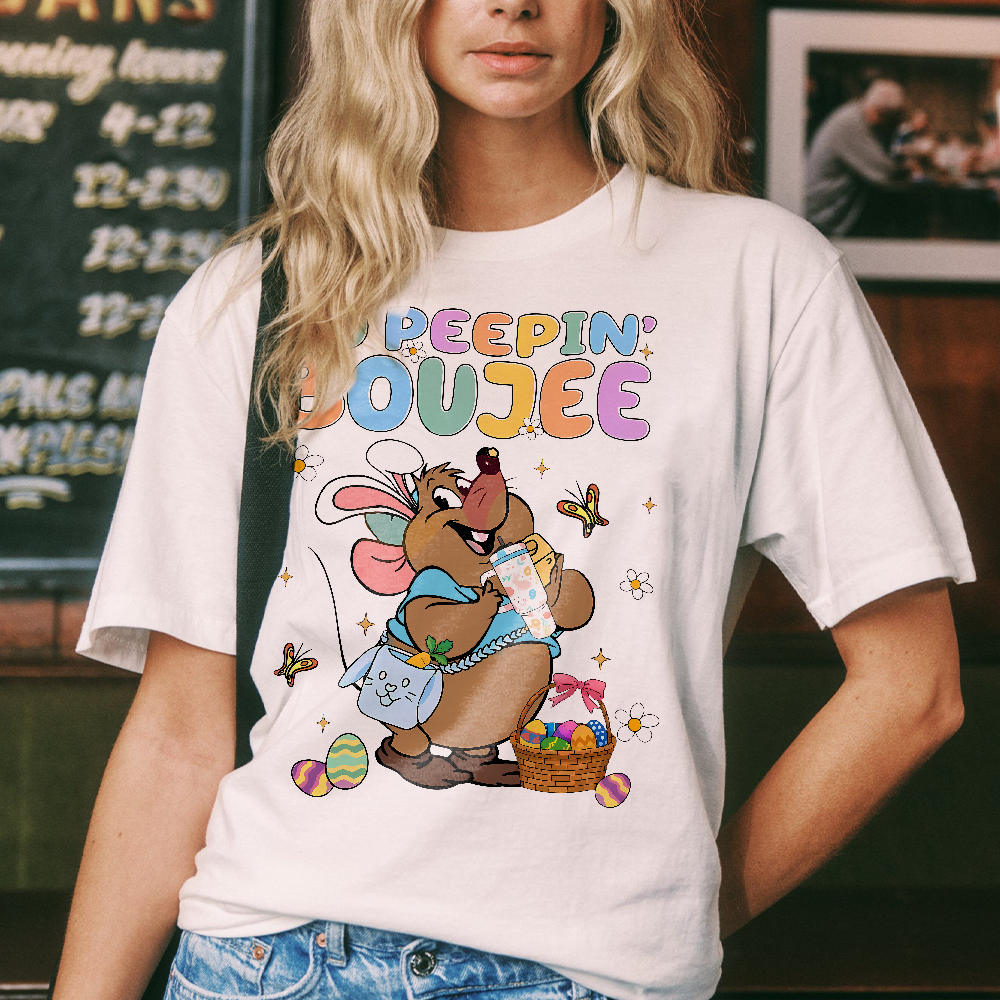 Gus Gus So Peepin' Boujee Shirt, Gus Gus Easter Bunny Sweatshirt, Happy Easter Sweater, Cinderella Gus Gus T-Shirt, Easter Day Shirt - Image 3