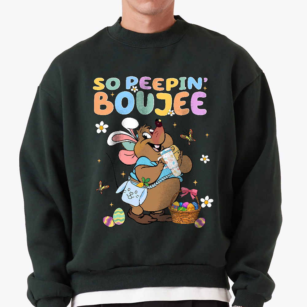 Gus Gus So Peepin' Boujee Shirt, Gus Gus Easter Bunny Sweatshirt, Happy Easter Sweater, Cinderella Gus Gus T-Shirt, Easter Day Shirt - Image 5