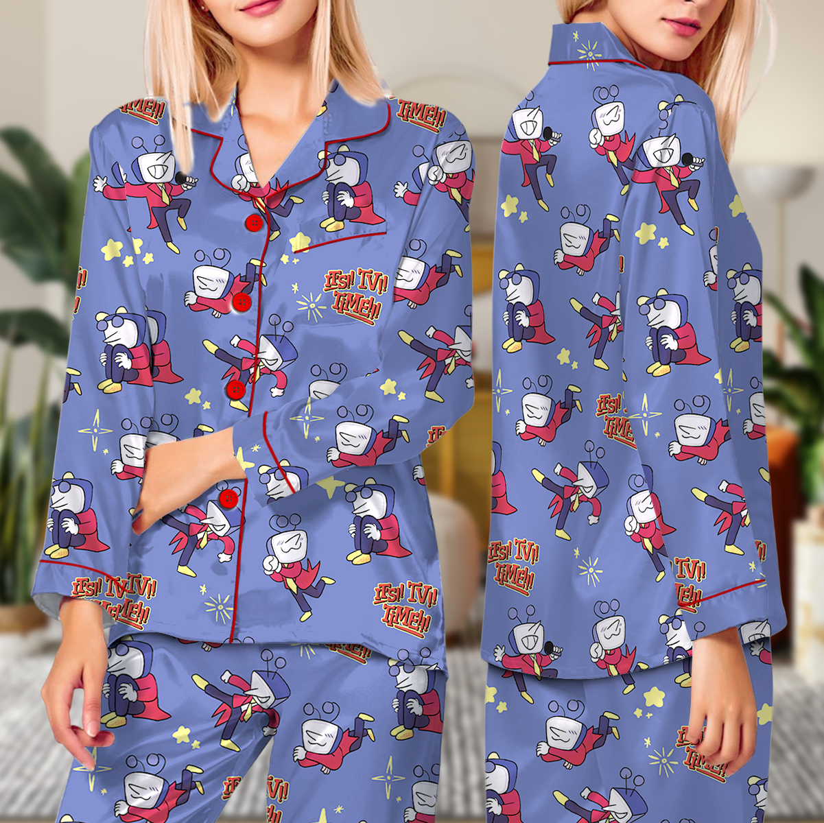 Deltarune Chibi Tenna Pajamas Set Long, Tenna Pajamas