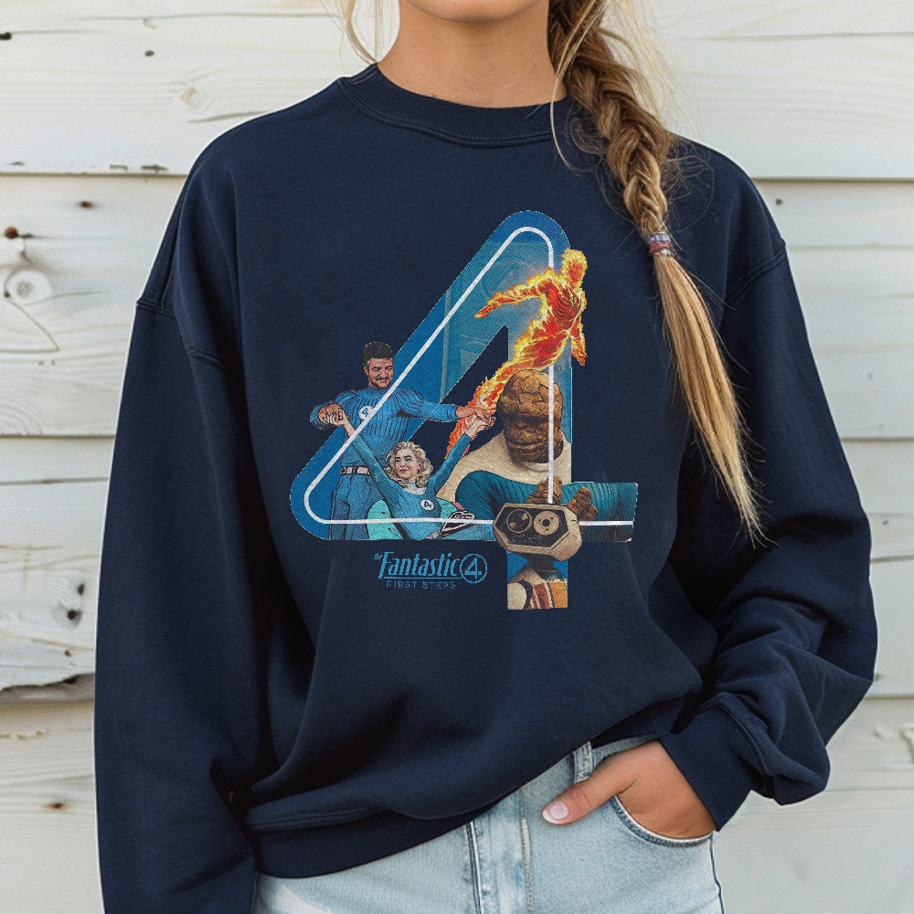 Aesthetic Vintage The Fantastic Four First Steps Superhero Movie Streetwear Classic Graphic Unisex Short Sleeve T-Shirt - Image 3