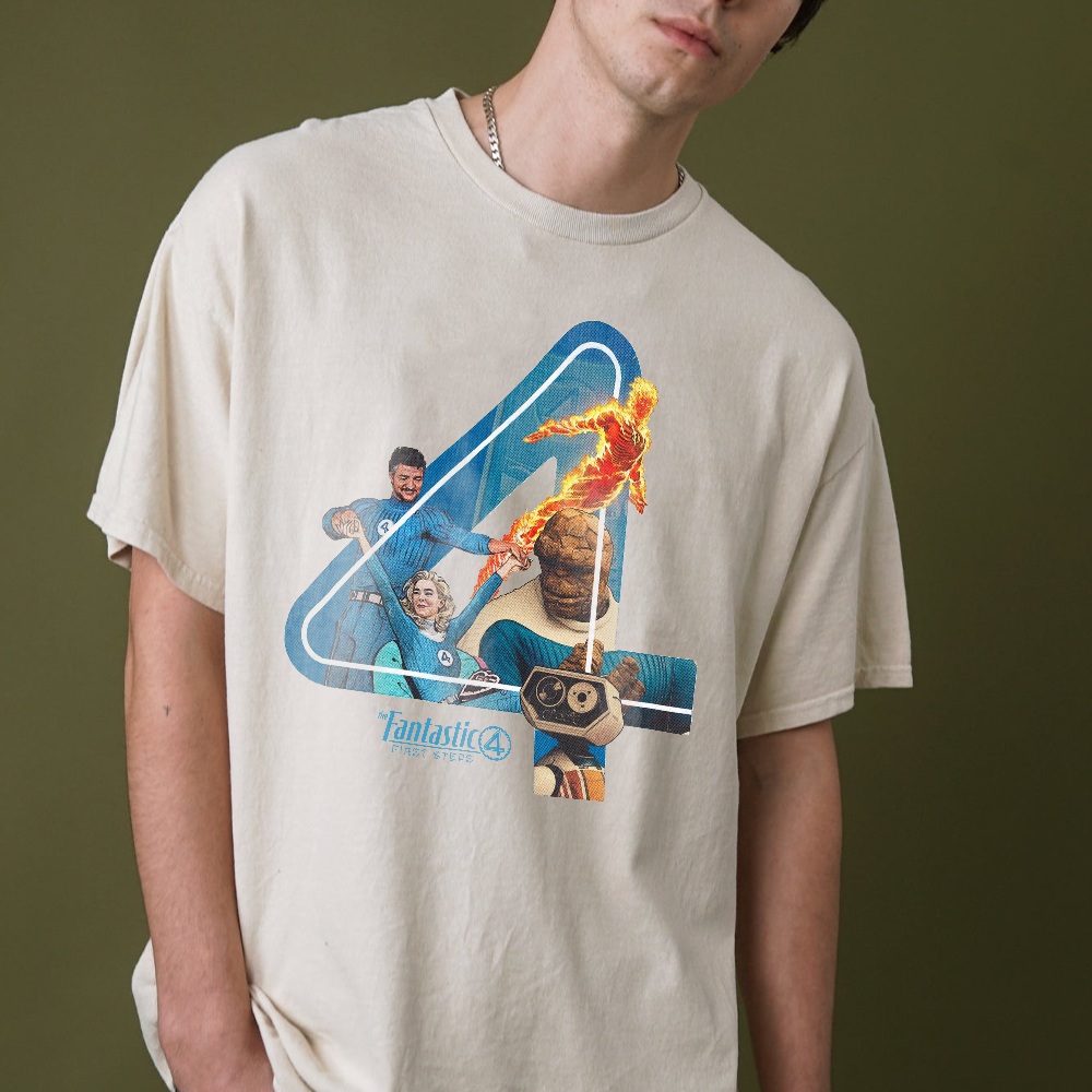 Aesthetic Vintage The Fantastic Four First Steps Superhero Movie Streetwear Classic Graphic Unisex Short Sleeve T-Shirt - Image 5