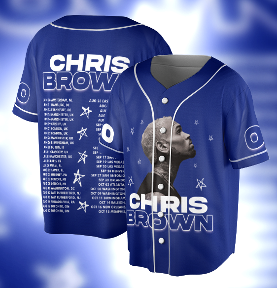 Custom Name- Number- Image- Color Jersey, Chris Brown Tour 2025 Baseball Jersey