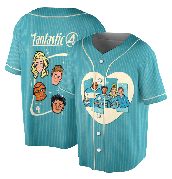 The Fantastic Four First Steps Baseball Jersey, Disneyland Fantastic Four Jersey, Avengers Superhero Studio Jersey - Image 4