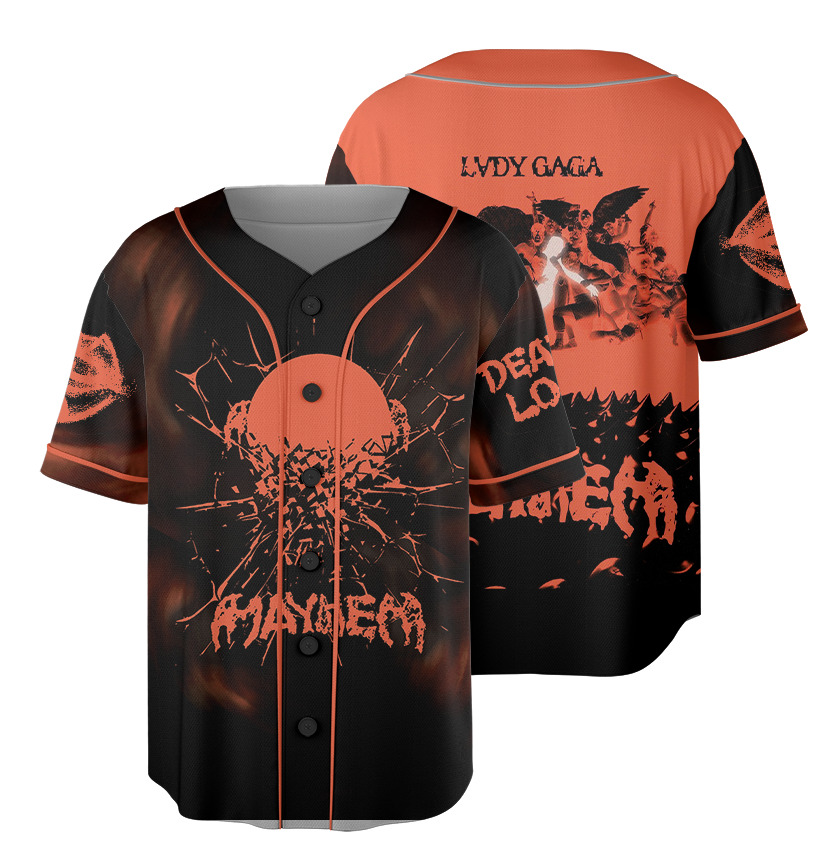 Shattered Mirror MAYHEM Lady Gaga Baseball Jersey