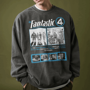 Alternative view of Vintage Fantastic Four Shirt, Fantastic Four First Steps Sweatshirt, Mar Superhero, Reed Richards Tee, Johnny Storm