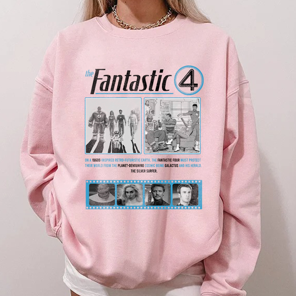 Vintage Fantastic Four Shirt, Fantastic Four First Steps Sweatshirt, Mar Superhero, Reed Richards Tee, Johnny Storm - Image 3