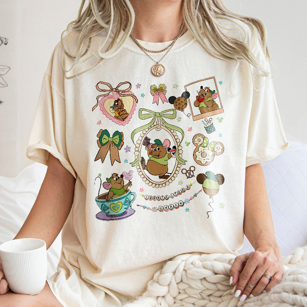 Cinderella Gus Gus Shirt, Disney Coquette Bows Looking Like A Snack Gus Gus, Disneyland Trip Shirt, Women Girly Gus Gus Tee