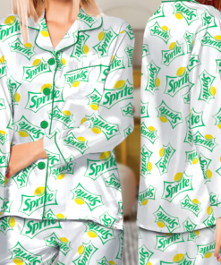 Sprite Addiction Long Pajamas Set, Sprite Crewneck Set, Soda Lover Pajamas, Sprite Logo Shirt, Gift for Sprite Soda Lover