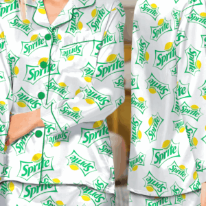 Sprite Addiction Long Pajamas Set, Sprite Crewneck Set, Soda Lover Pajamas, Sprite Logo Shirt, Gift for Sprite Soda Lover