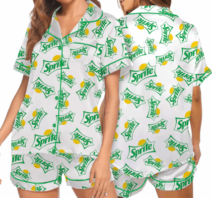 Sprite Addiction Short Pajamas Set, Sprite Crewneck Set, Soda Lover Pajamas, Sprite Logo Shirt, Gift for Sprite Soda Lover
