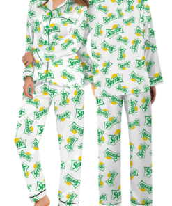 Alternative view of Sprite Addiction Long Pajamas Set, Sprite Crewneck Set, Soda Lover Pajamas, Sprite Logo Shirt, Gift for Sprite Soda Lover
