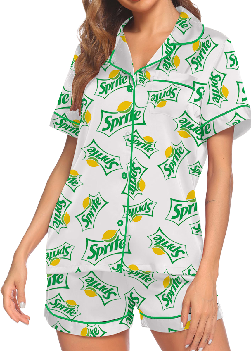 Sprite Addiction Short Pajamas Set, Sprite Crewneck Set, Soda Lover Pajamas, Sprite Logo Shirt, Gift for Sprite Soda Lover - Image 2