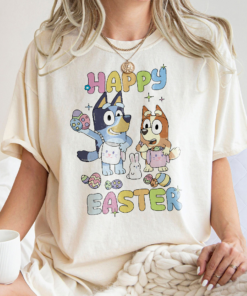 Alternative view of Easter Shirt Bundle, Cartoon Dog Easter T-Shirt, Happy Easter Day Sweatshirt, Easter Bunny, Don't Worry Be Hoppy, Blue Dogs Easter Shirt