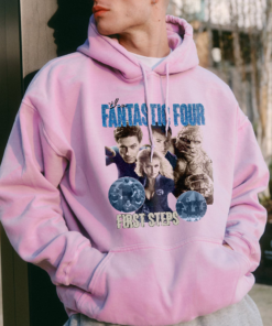 Alternative view of Vintage The Fantastic Four First Steps T-Shirt, Retro The Fantastic Four Sweatshirt, First Steps Invisible Shirt, Avengers Superhero Studio Shirt