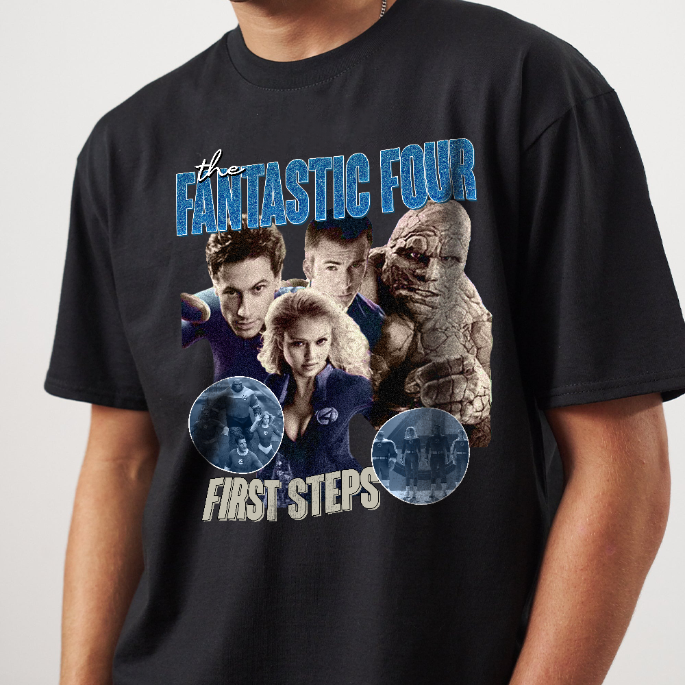 Vintage The Fantastic Four First Steps T-Shirt, Retro The Fantastic Four Sweatshirt, First Steps Invisible Shirt, Avengers Superhero Studio Shirt - Image 4