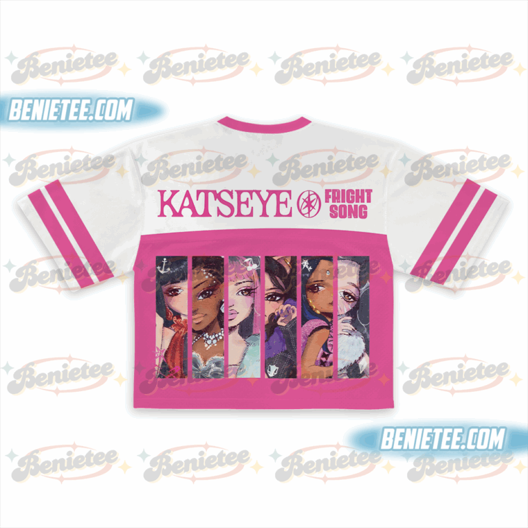 Alternative view of Katseye Gnarly Album Kpop Fan Music Tour Crop Top Football Jersey
