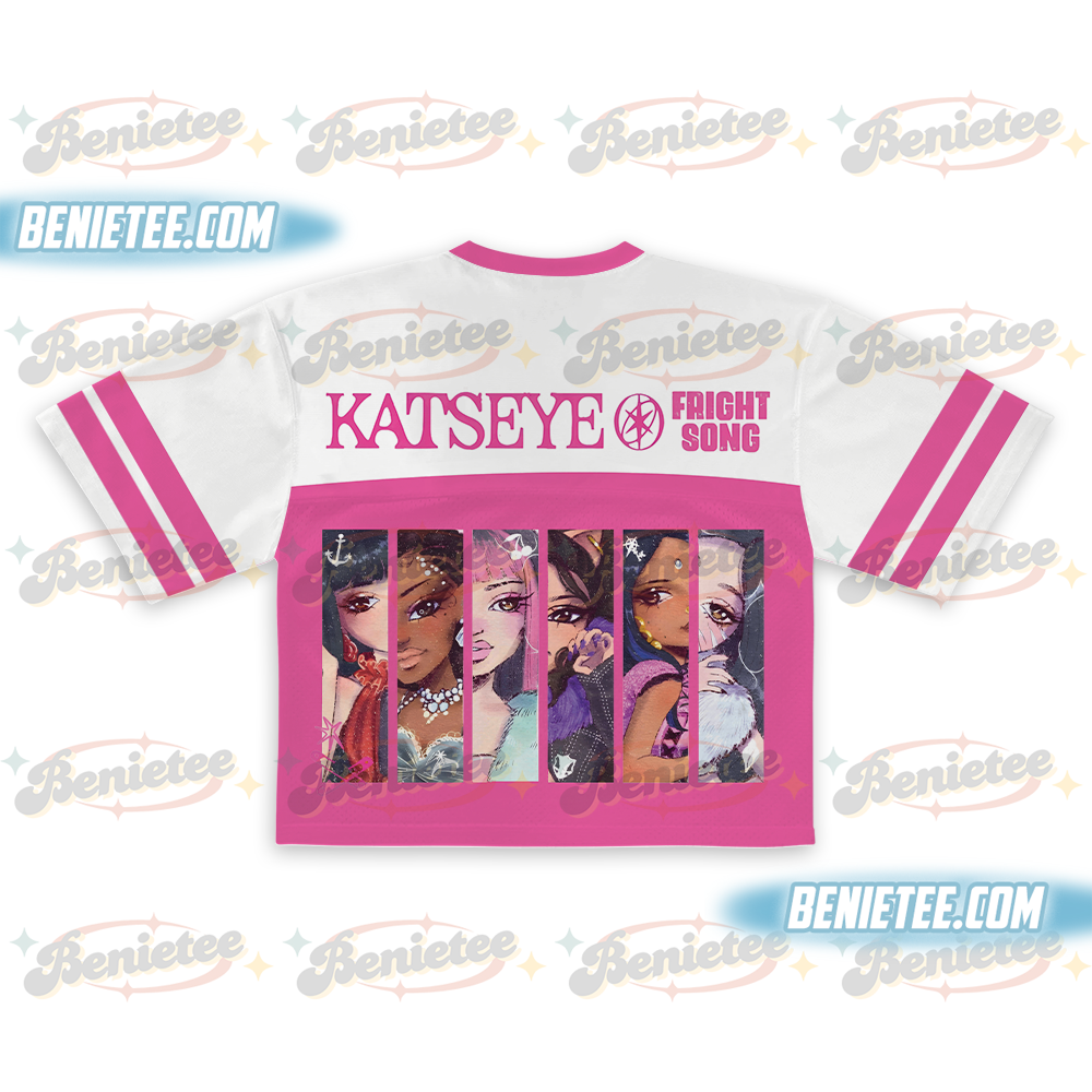 Katseye Gnarly Album Kpop Fan Music Tour Crop Top Football Jersey - Image 2
