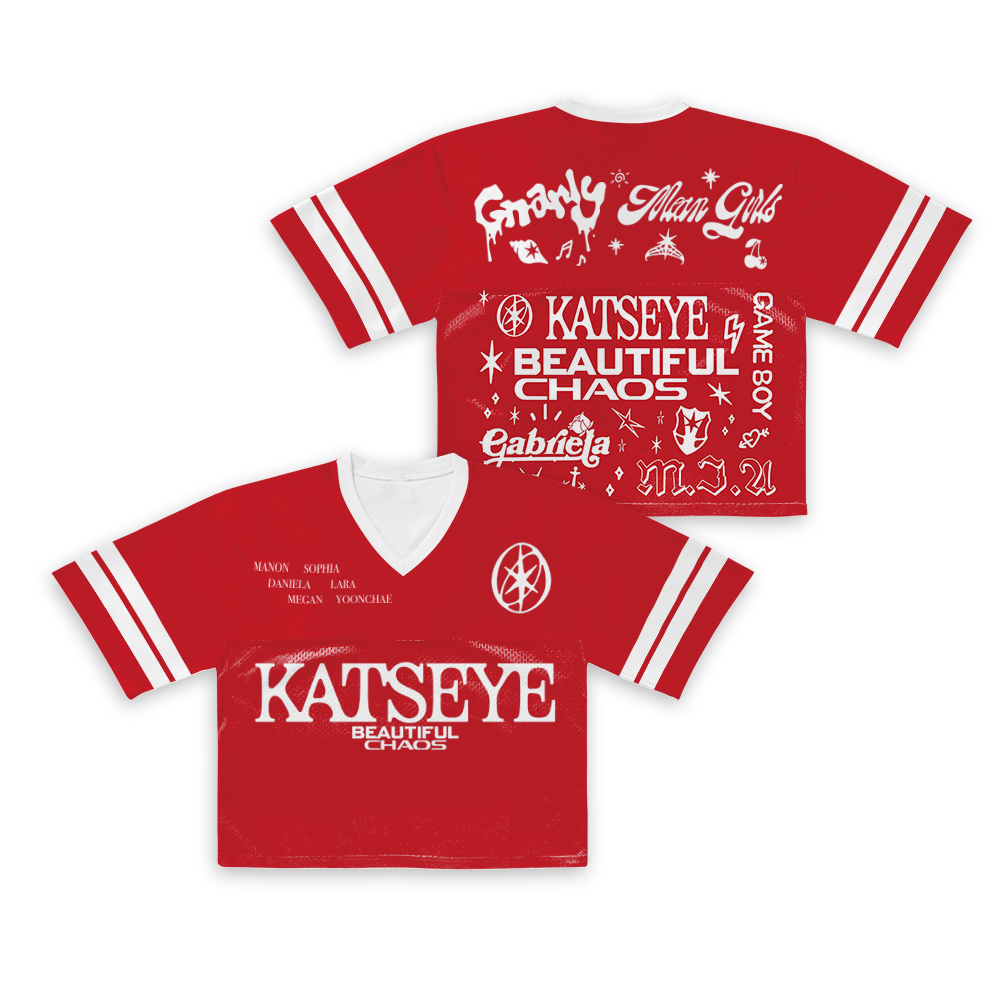 Retro Katseye Beautiful Chaos Tracklist Football Jersey Croptop, Katseye Gnarly Shirt, Gabriela Shirt, Katseye Soft is Strong Shirt