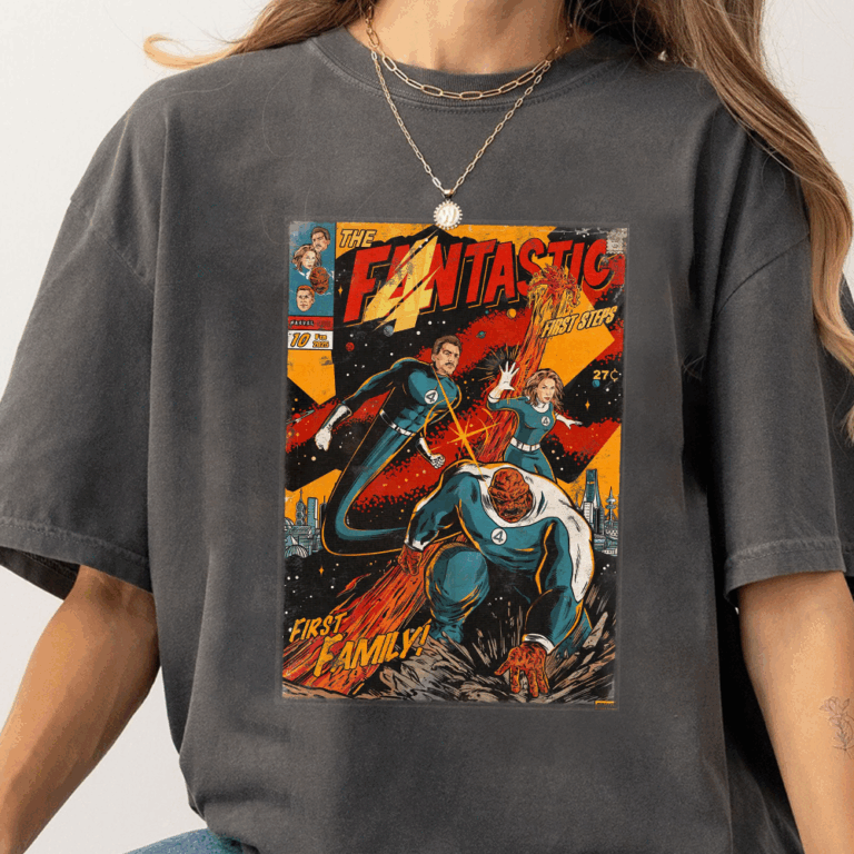 Alternative view of Vintage The Fantastic Four First Steps Superhero Movie Streetwear Classic Graphic Unisex Short Sleeve T-Shirt