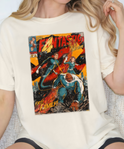 Vintage The Fantastic Four First Steps Superhero Movie Streetwear Classic Graphic Unisex Short Sleeve T-Shirt