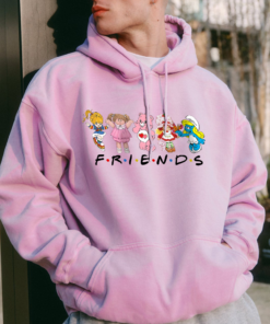 Alternative view of Cartoon Friends Nostalgia Shirt, 80's Cartoon Characters Rainbow Sweatshirt, Care Bears And Strawberry Tee, Strawberry Shortcake