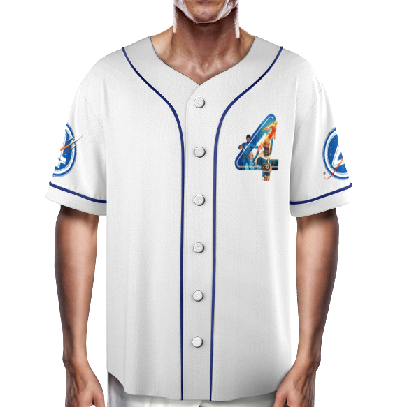 The Fantastic Four First Steps Baseball Jersey, The Thing Human Torch Mister Fantastic Invisible Women, Superhero Movie Shirt, F4 Tee - Image 4