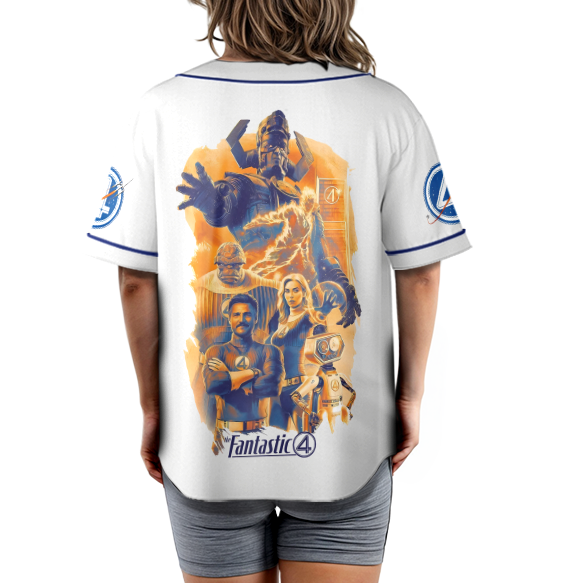 The Fantastic Four First Steps Baseball Jersey, The Thing Human Torch Mister Fantastic Invisible Women, Superhero Movie Shirt, F4 Tee - Image 5