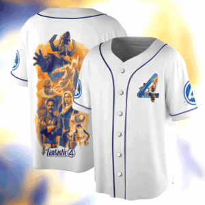 The Fantastic Four First Steps Baseball Jersey, The Thing Human Torch Mister Fantastic Invisible Women, Superhero Movie Shirt, F4 Tee