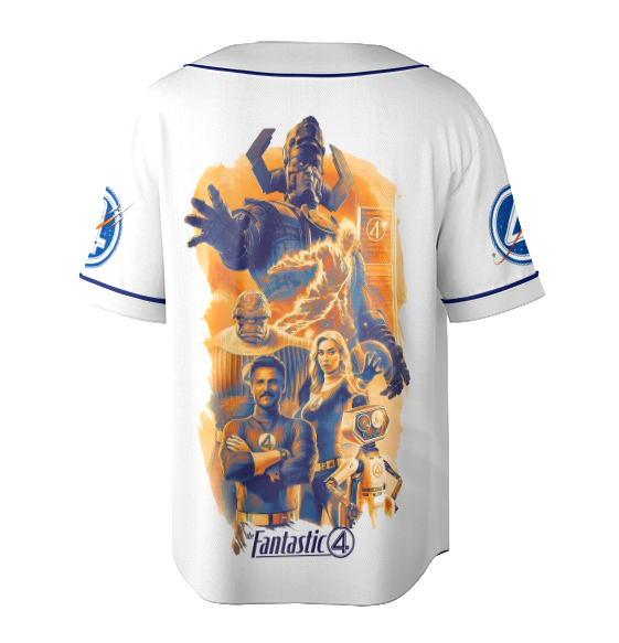 The Fantastic Four First Steps Baseball Jersey, The Thing Human Torch Mister Fantastic Invisible Women, Superhero Movie Shirt, F4 Tee - Image 6