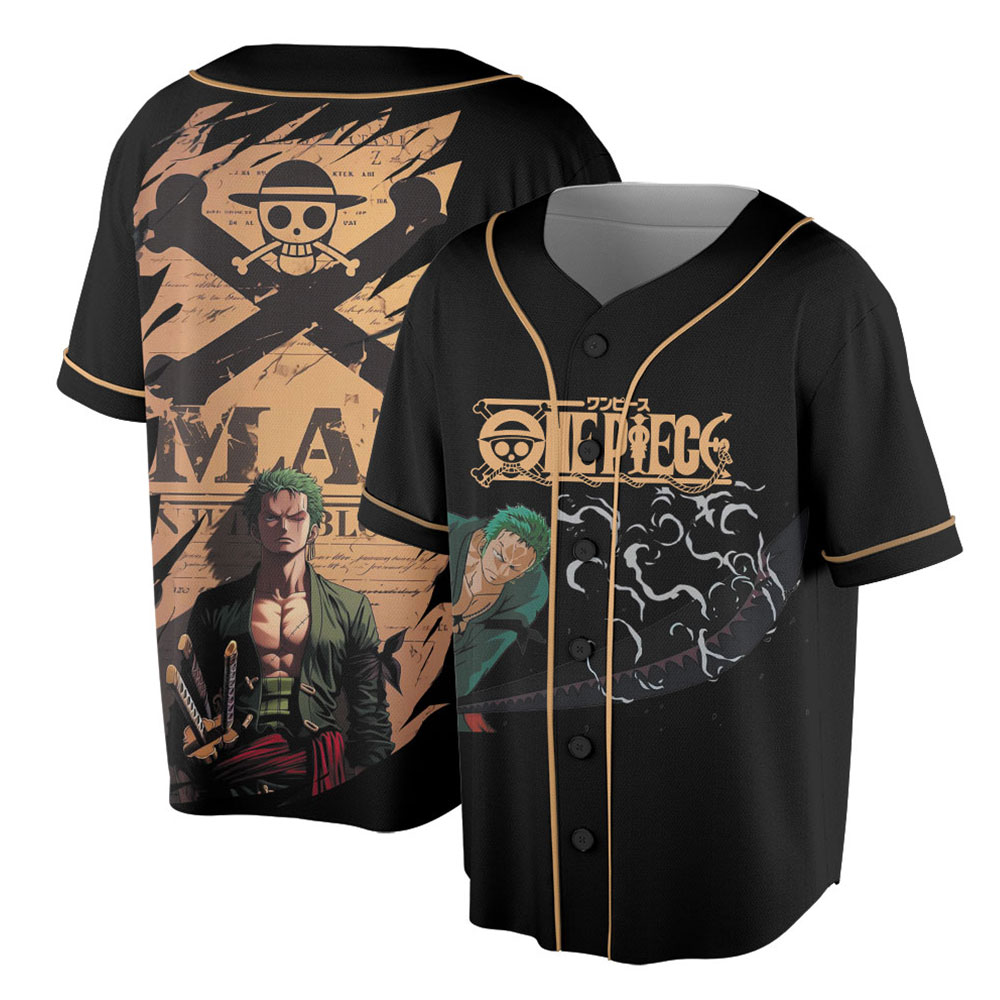 One Piece Zoro Jersey, One Piece Anime Jersey Shirt, Zoro Anime Manga Jersey - Image 2