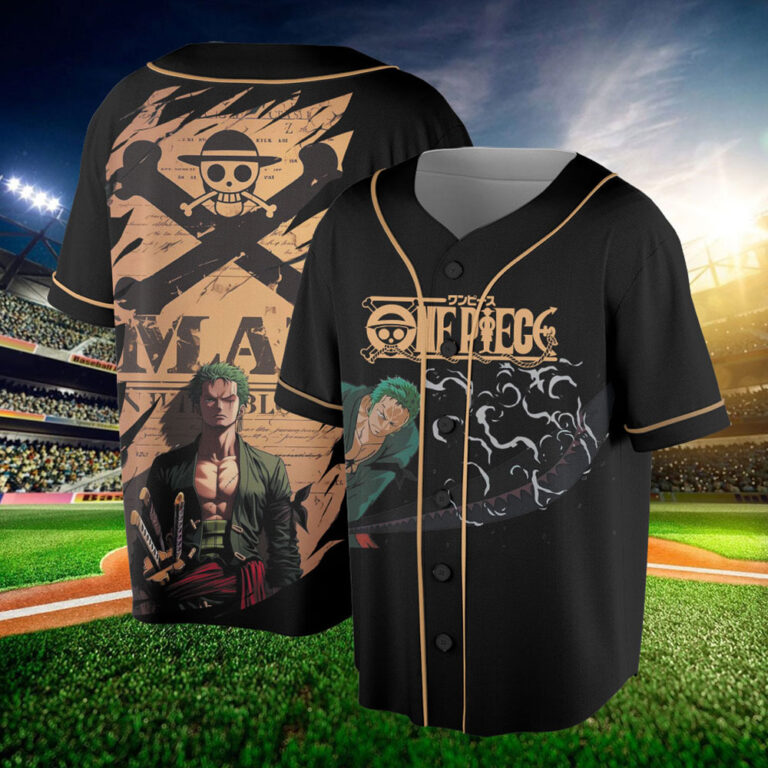One Piece Zoro Jersey, One Piece Anime Jersey Shirt, Zoro Anime Manga Jersey
